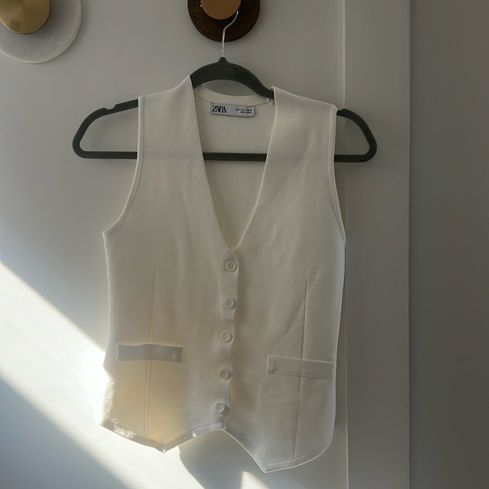 White Zara vest/ waistcoat NWOT